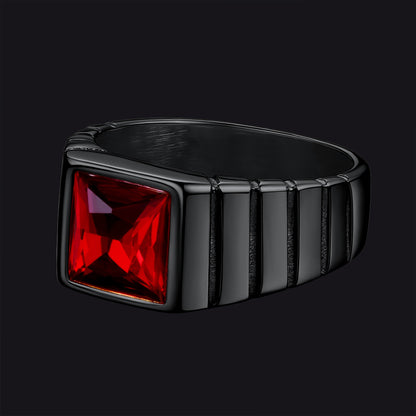 FaithHeart Birthstone Band Ring Gemstone Ring for Men FaithHeart
