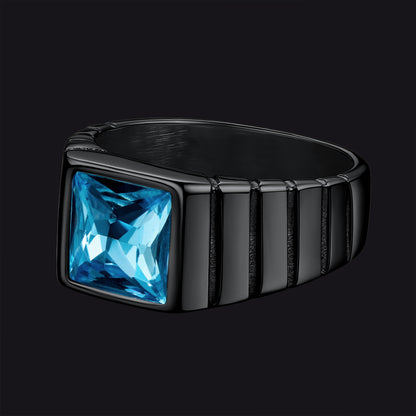FaithHeart Birthstone Band Ring Gemstone Ring for Men FaithHeart