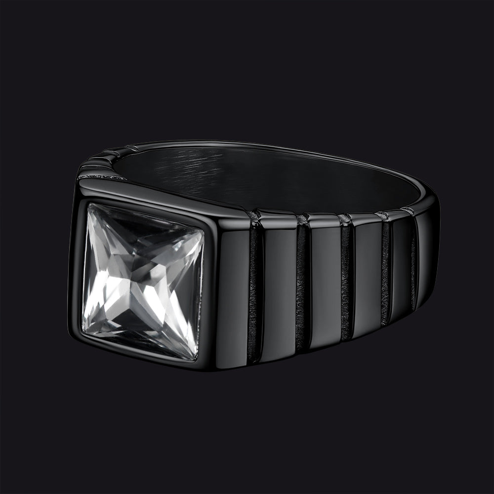 FaithHeart Birthstone Band Ring Gemstone Ring for Men FaithHeart