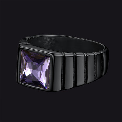 FaithHeart Birthstone Band Ring Gemstone Ring for Men FaithHeart