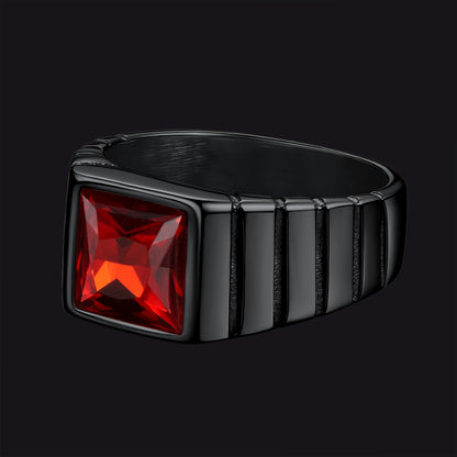 FaithHeart Birthstone Band Ring Gemstone Ring for Men FaithHeart