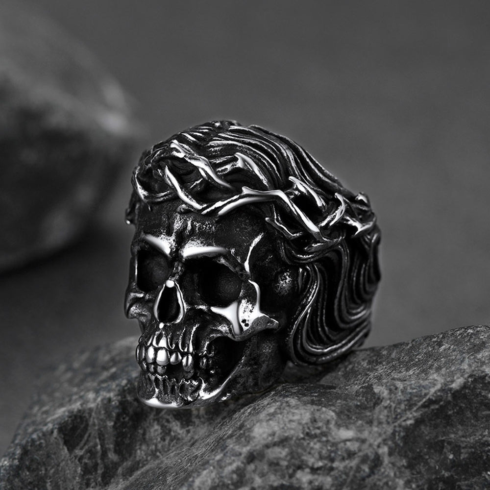 d*2様 mollive HeavyOZ jesus skull ring Crown of Thorns Skull Ring for Men | Stainless Steel – FaithHeart