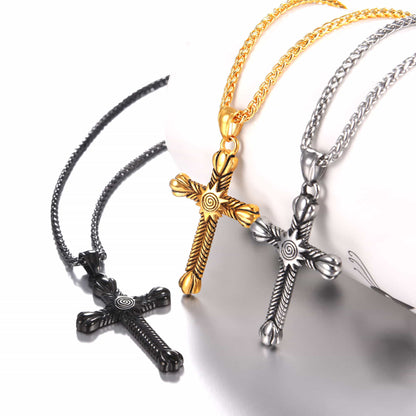 FaithHeart Stainless Steel Cross Crucifix Necklace for Men FaithHeart