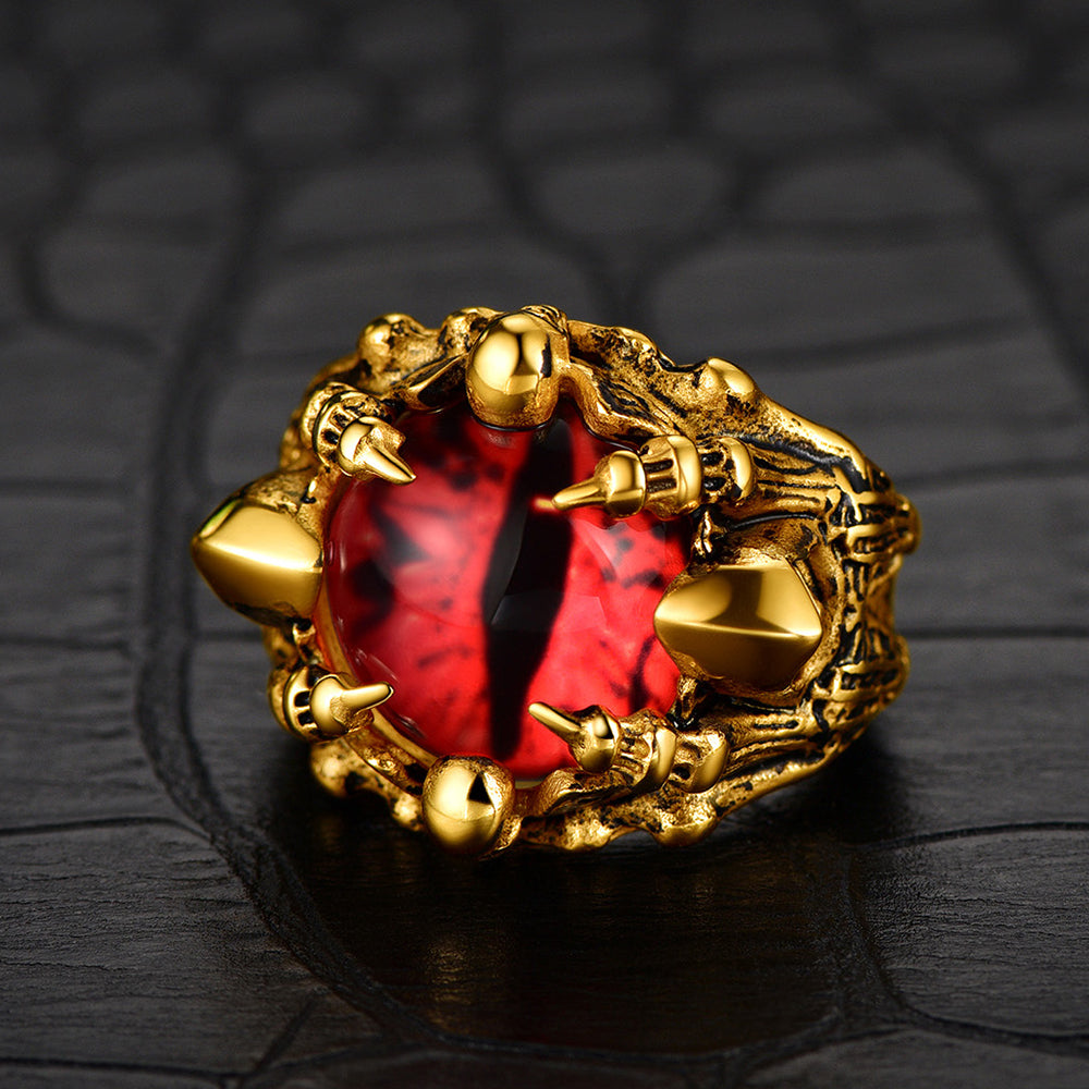 FaithHeart Biker Eye of Sauron Ring Dragon Claw Ring For Men FaithHeart
