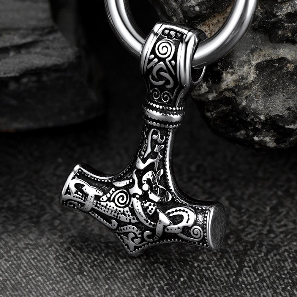 FaithHeart Viking Thor's Hammer Earrings Dangle Earrings For Men FaithHeart