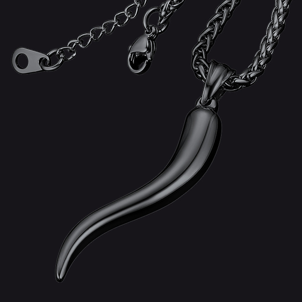 FaithHeart Italian Horn Necklace Pepper Pendant for Men FaithHeart