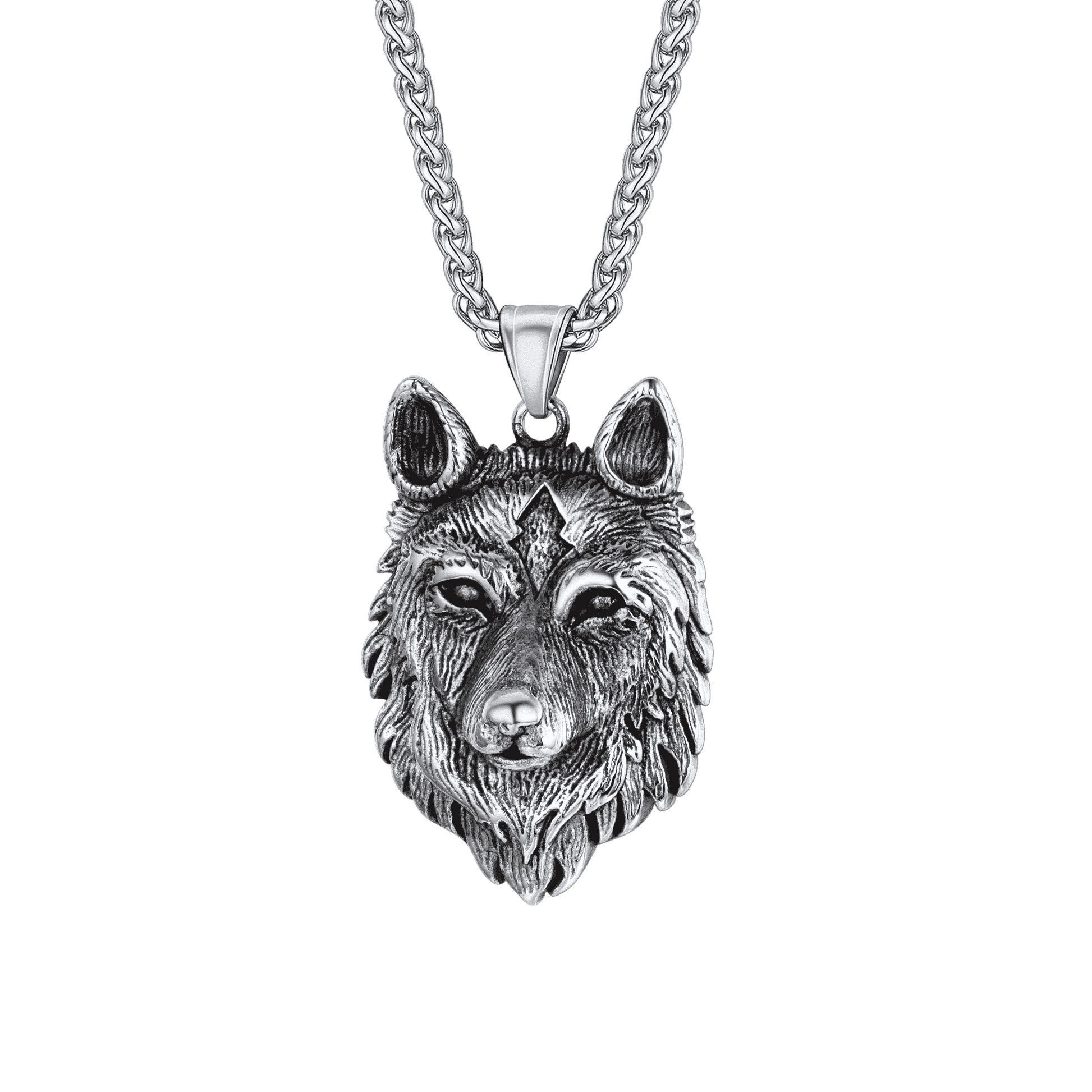 FaithHeart Viking Wolf Pendant Necklace For Men FaithHeart