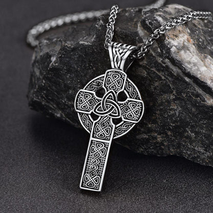 FaithHeart Irish Celtic Knot Cross Necklace For Men FaithHeart