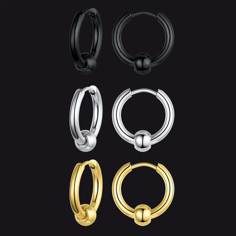 FaithHeart Huggie Hoop Earrings Set For Men 3 Pairs FaithHeart