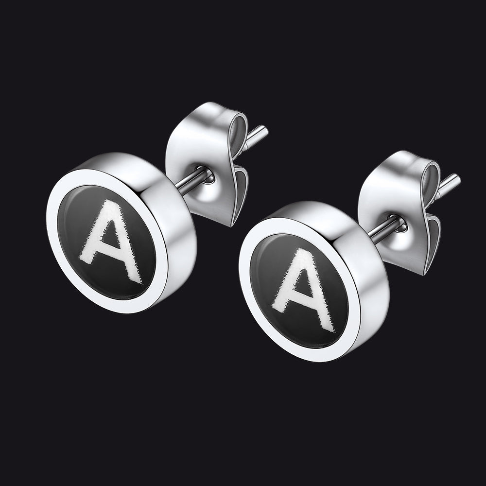 Personalized Enamel Initial Letter Stud Earrings