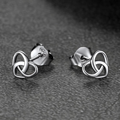 FaithHeart S925 Silver Heart Celtic Knot Stud Earrings for Women FaithHeart