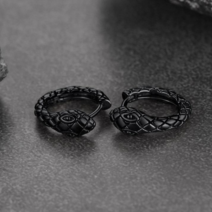 FaithHeart Snake Hoop Earrings Gothic Huggie Earrings FaithHeart