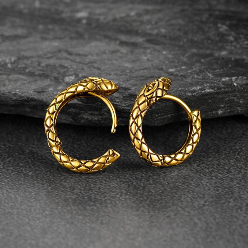 FaithHeart Snake Hoop Earrings Gothic Huggie Earrings FaithHeart