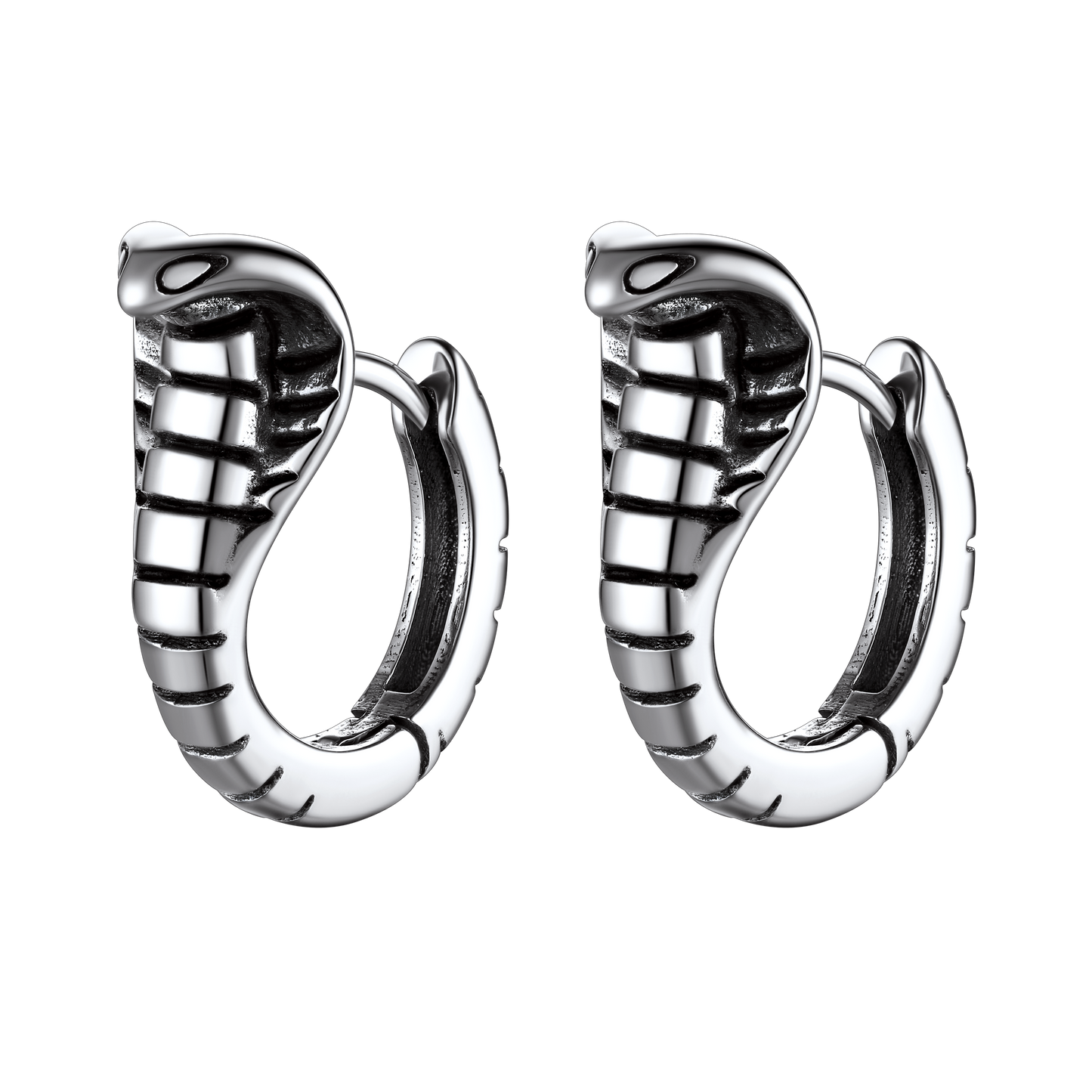 FaithHeart Gothic Punk Snake Hoop Earrings Stainless Steel FaithHeart