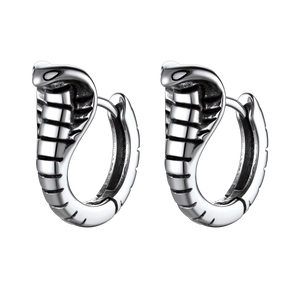 FaithHeart Gothic Punk Snake Hoop Earrings Stainless Steel FaithHeart