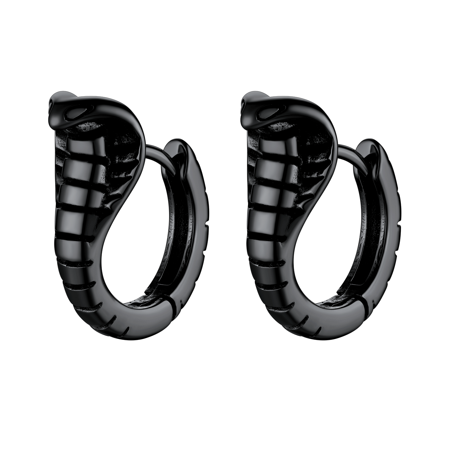 FaithHeart Gothic Punk Snake Hoop Earrings Stainless Steel FaithHeart