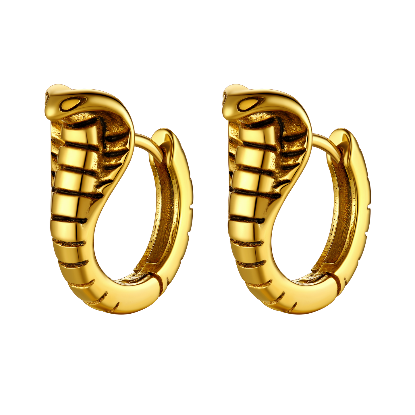 FaithHeart Gothic Punk Snake Hoop Earrings Stainless Steel FaithHeart