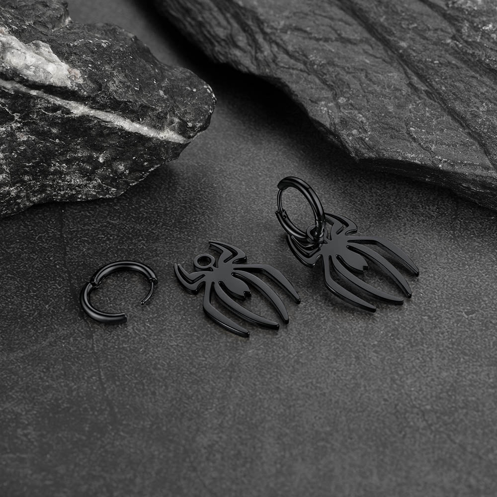 FaithHeart Gothic Spider Drop Earrings Stainless Steel FaithHeart
