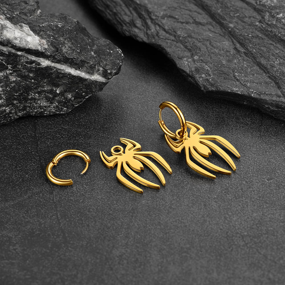 FaithHeart Gothic Spider Drop Earrings Stainless Steel FaithHeart