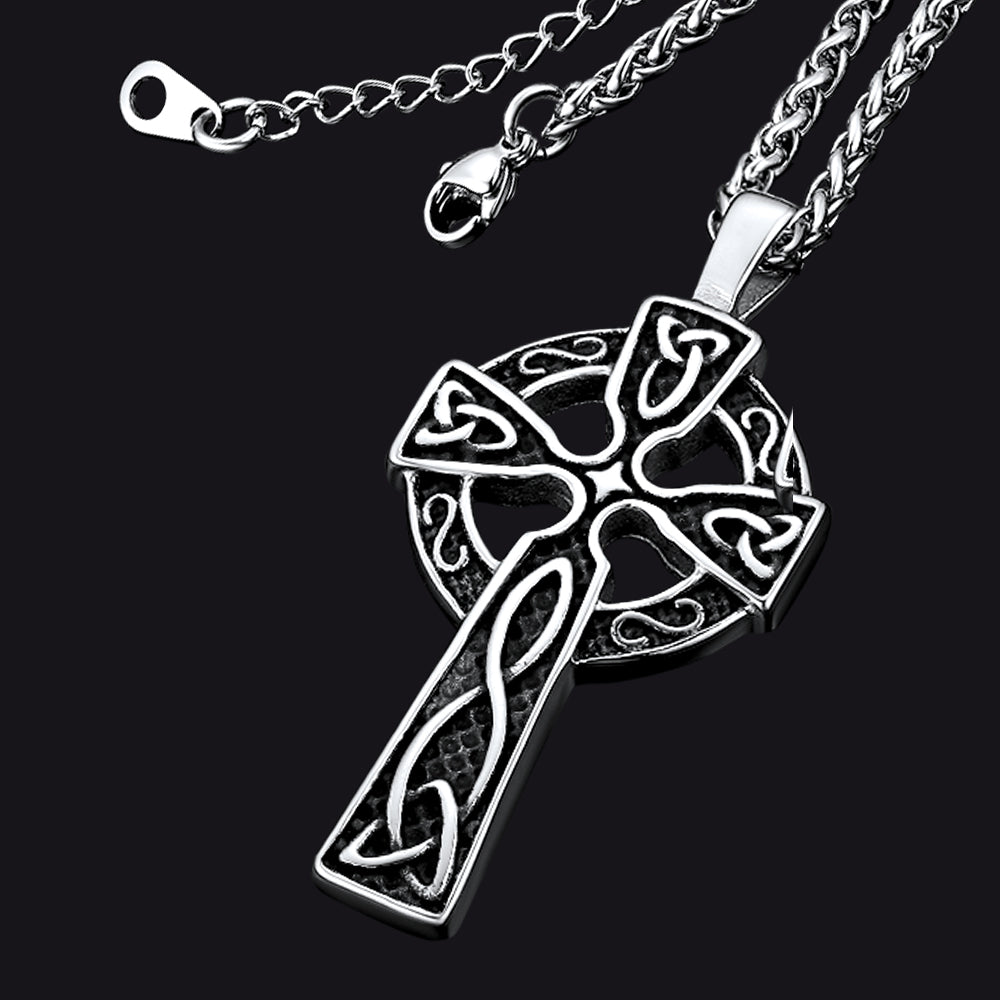 FaithHeart Celtic Knot Cross Necklace For Men FaithHeart