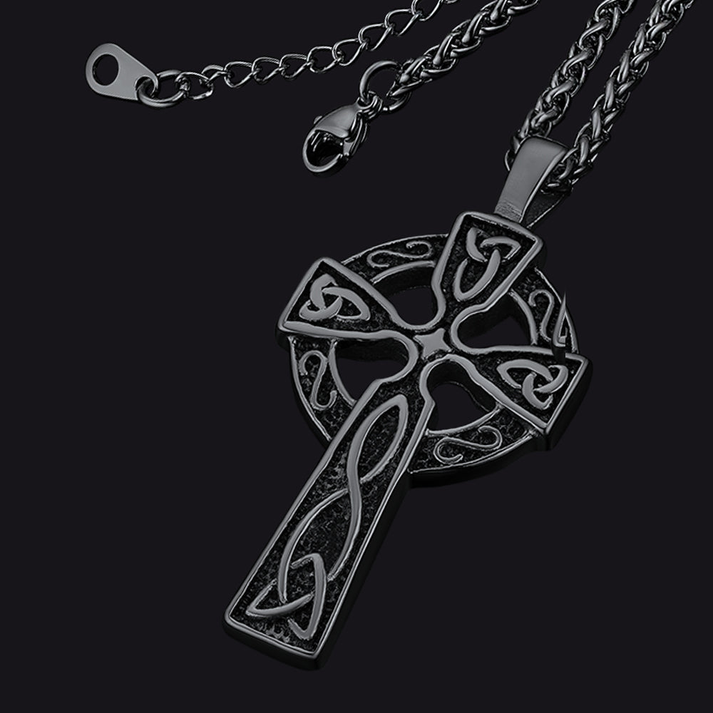 FaithHeart Celtic Knot Cross Necklace For Men FaithHeart