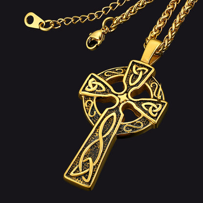 FaithHeart Celtic Knot Cross Necklace For Men FaithHeart