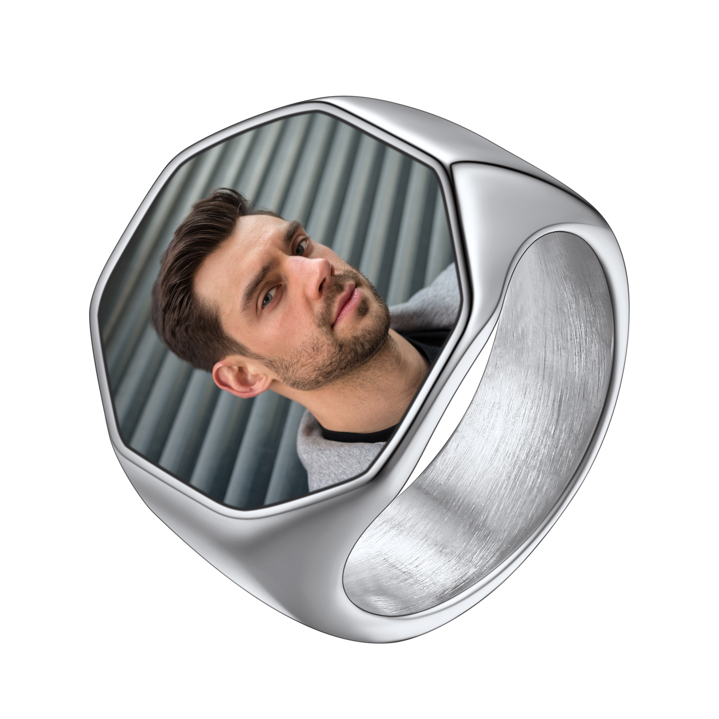 Personalized Octagon Signet Ring Photo