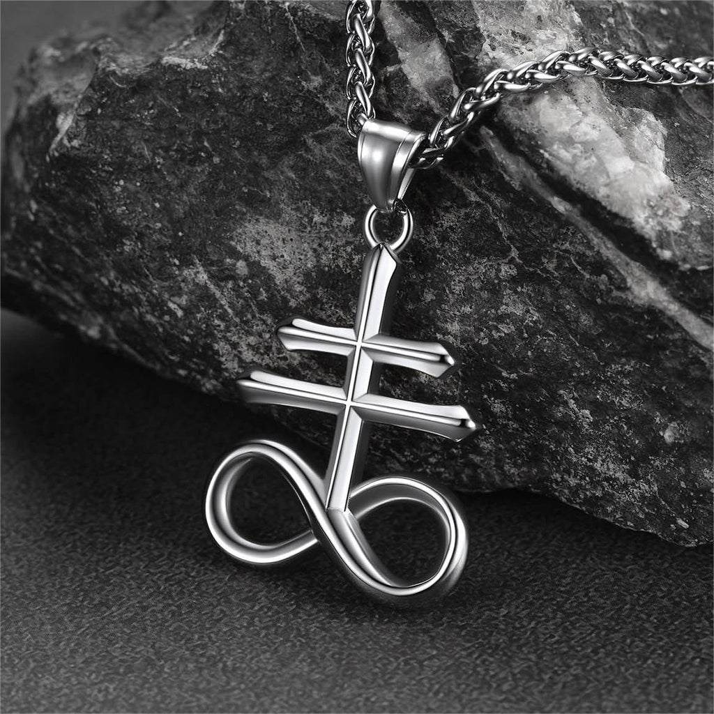 Satan Leviathan Cross Necklace for Men | Stainless Steel