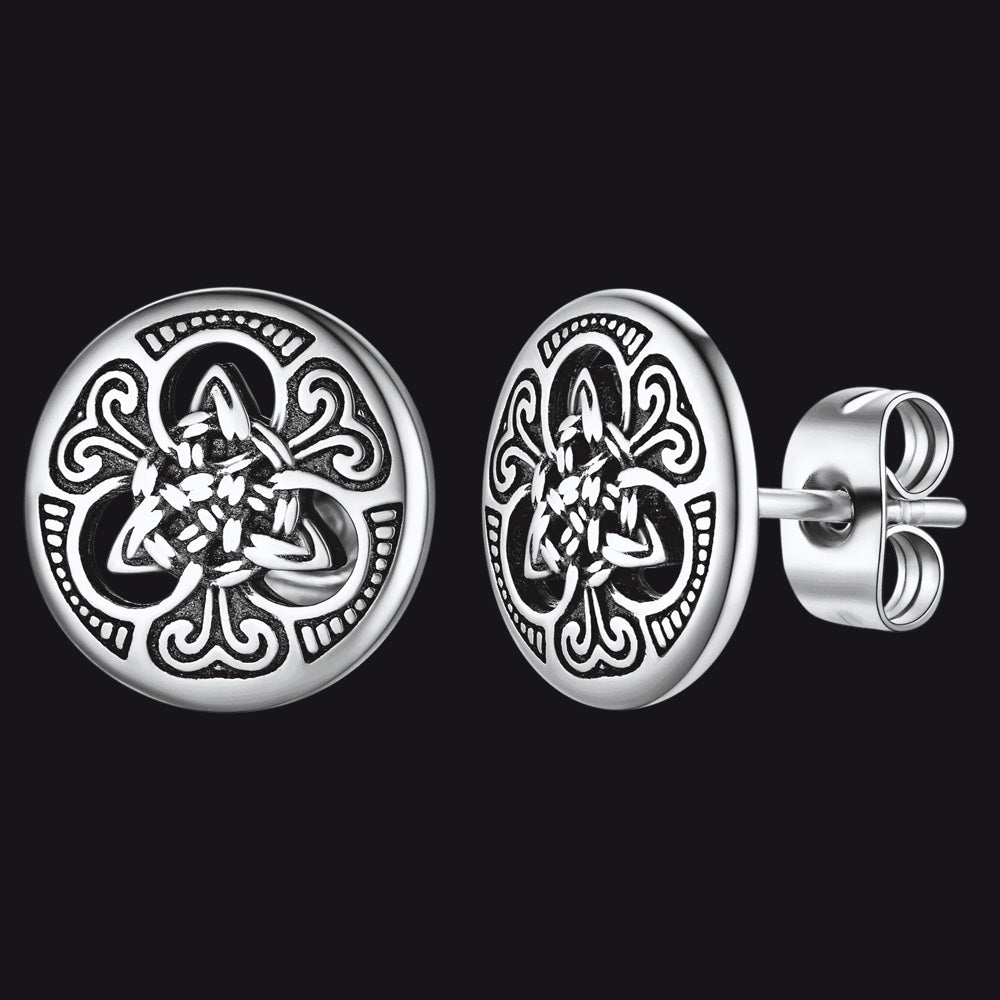Round Irish Celtic Knot Stud Earrings