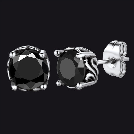 FaithHeart Celtic Gemstone Stud Earrings for Men FaithHeartimg