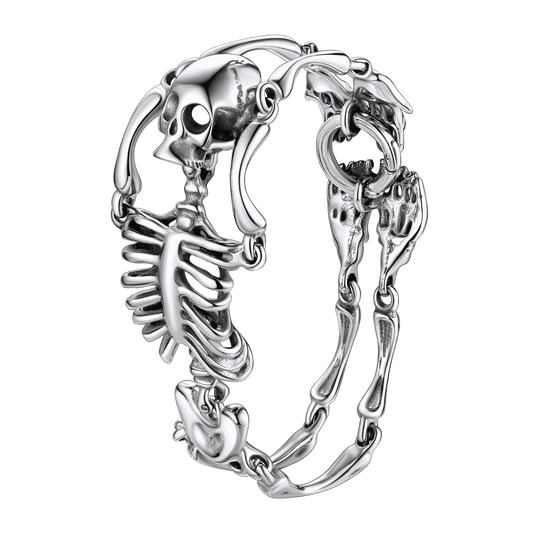 FaithHeart Stainless Steel Body Skull Skeleton Bracelet for Men FaithHeart