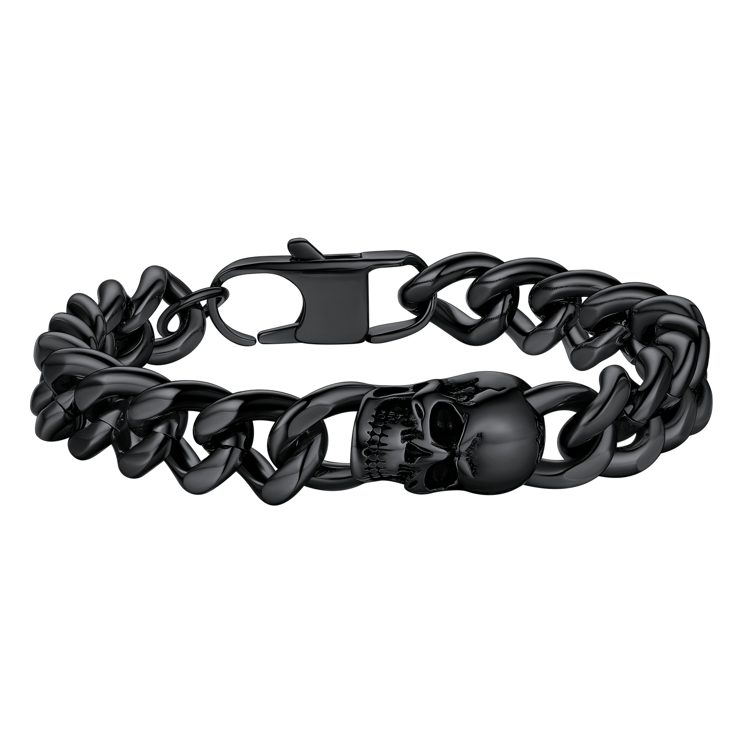 FaithHeart Gothic Cuban Chain Skull Bracelet For Men FaithHeart