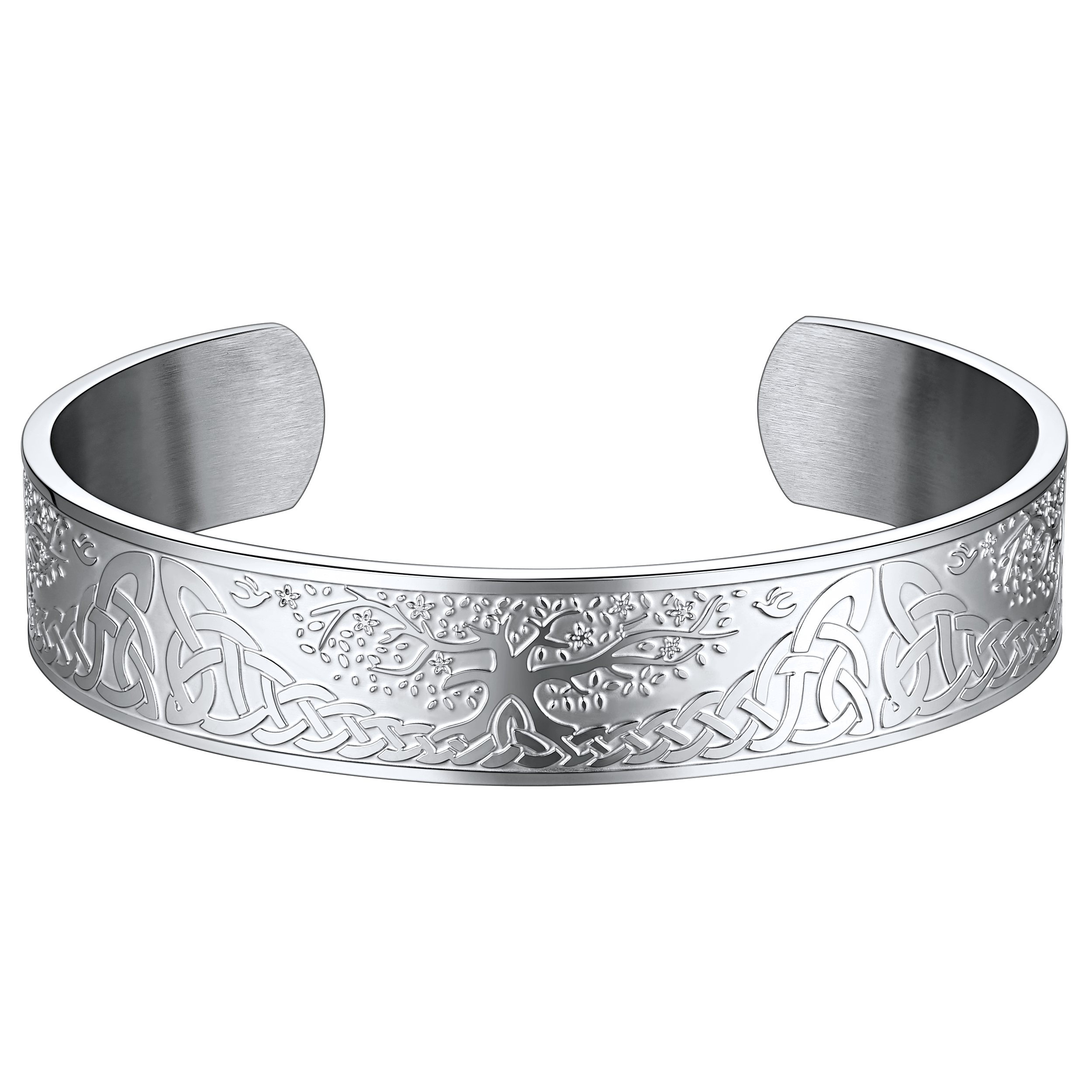Engraved Viking Bangle Bracelet Celtic Tree Life