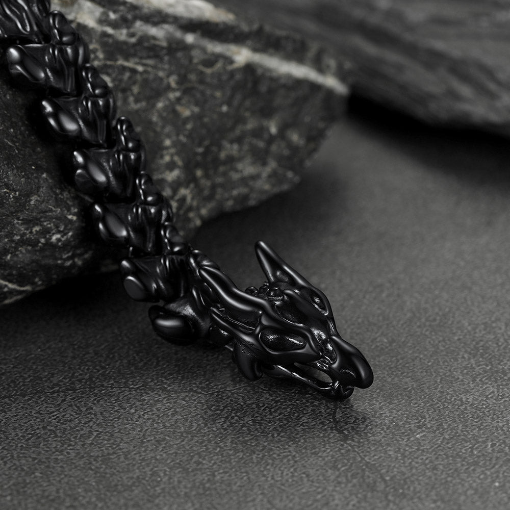 FaithHeart Viking Dragon Head Bracelet Stainless Steel Punk Bracelet FaithHeart