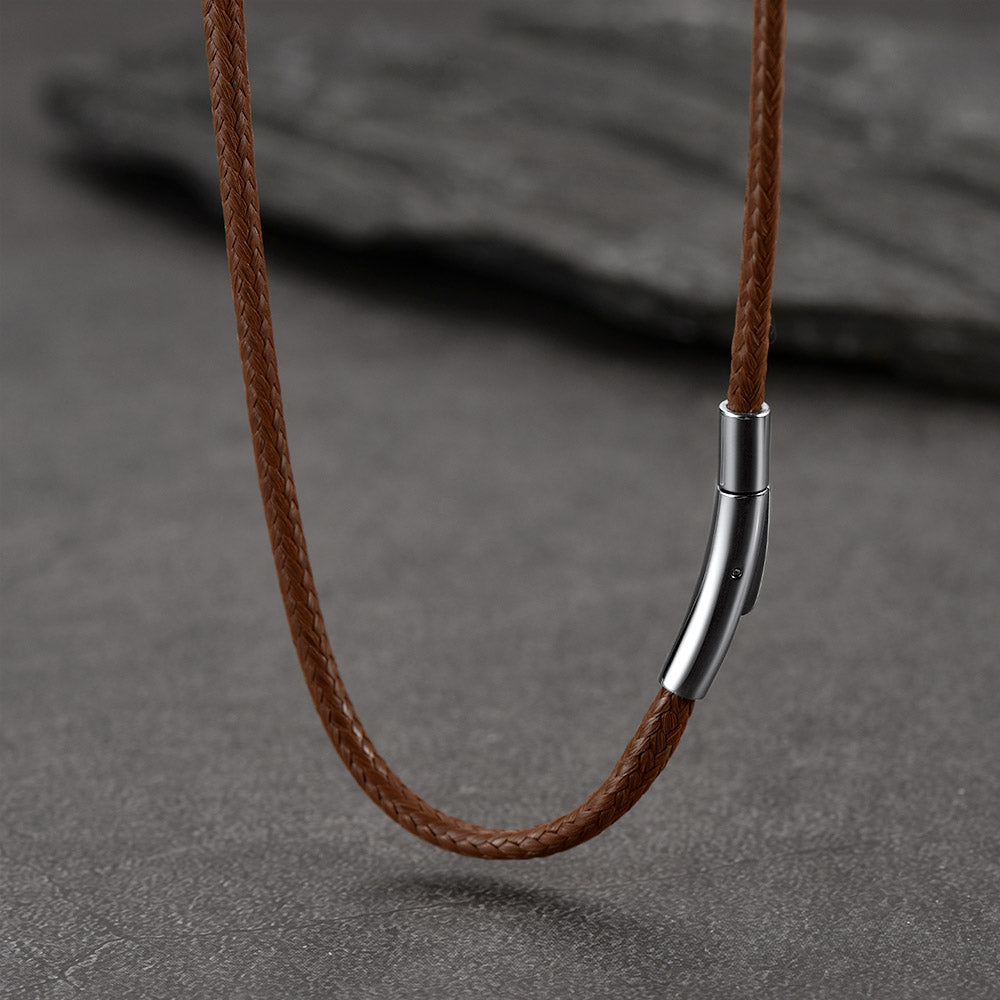 FaithHeart Braided Leather Chain Necklace Cord for Men 2MM/3MM FaithHeart