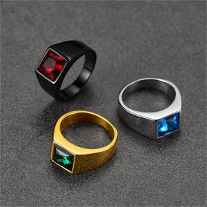 FaithHeart Minimalist Birthstone Gemstone Band Ring for Men FaithHeart Jewelry