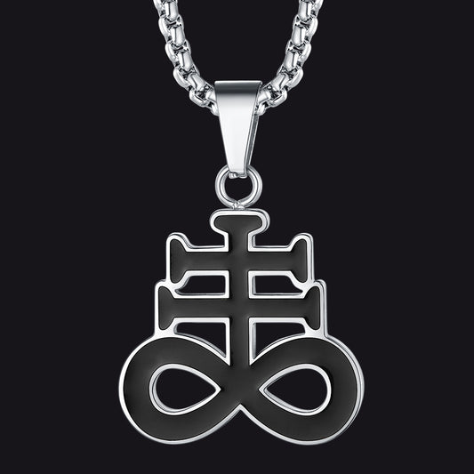 FaithHeart Satanic Leviathan Cross Necklace For Men FaithHeart