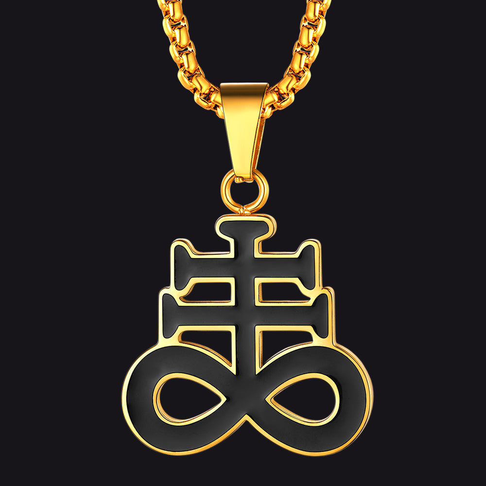 FaithHeart Satanic Leviathan Cross Necklace For Men FaithHeart