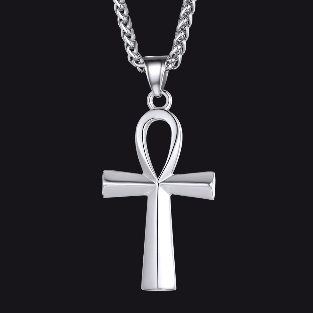 FaithHeart Egyptian Ankh Cross Necklace For Men FaithHeart