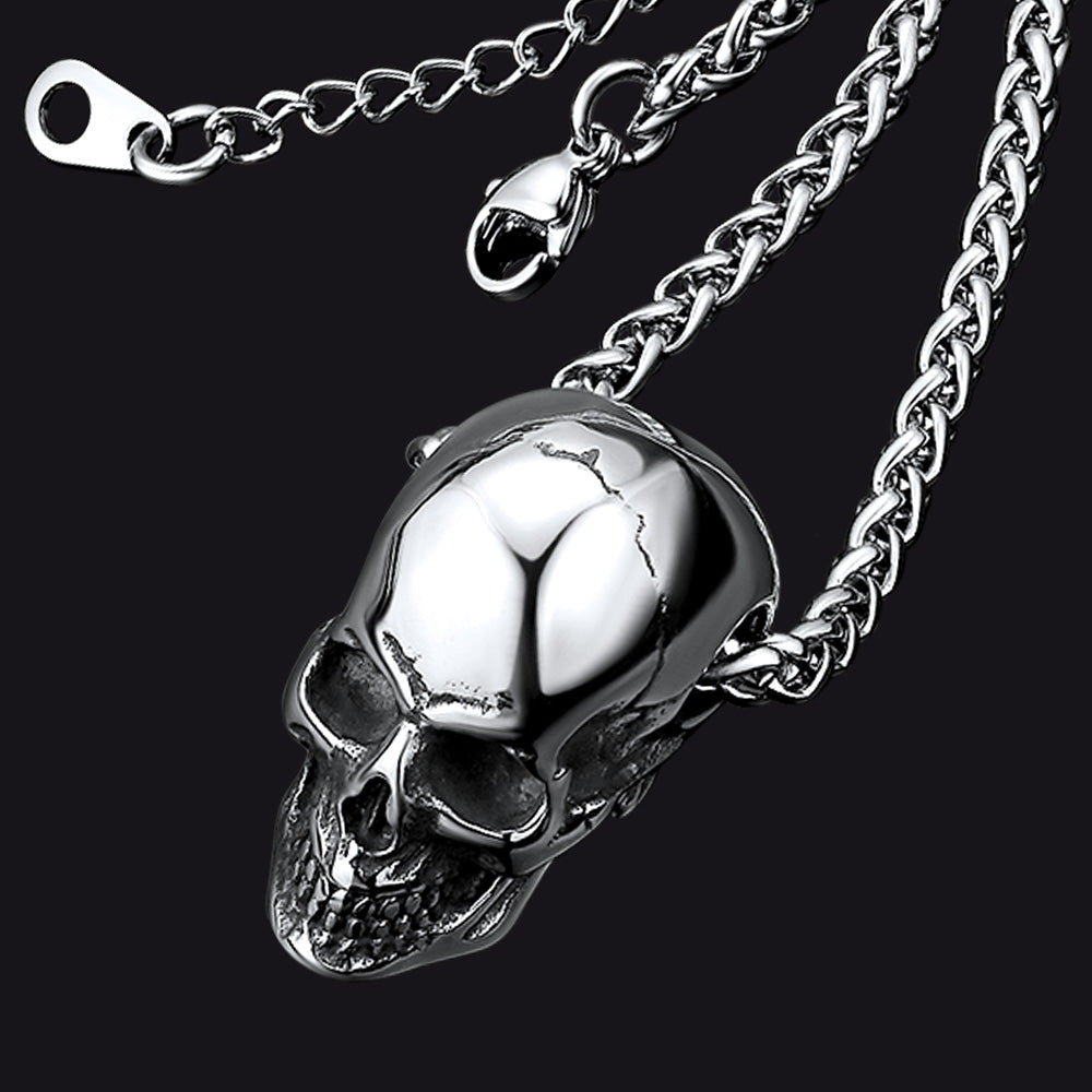 FaithHeart Gothic Skull Necklace For Men FaithHeart