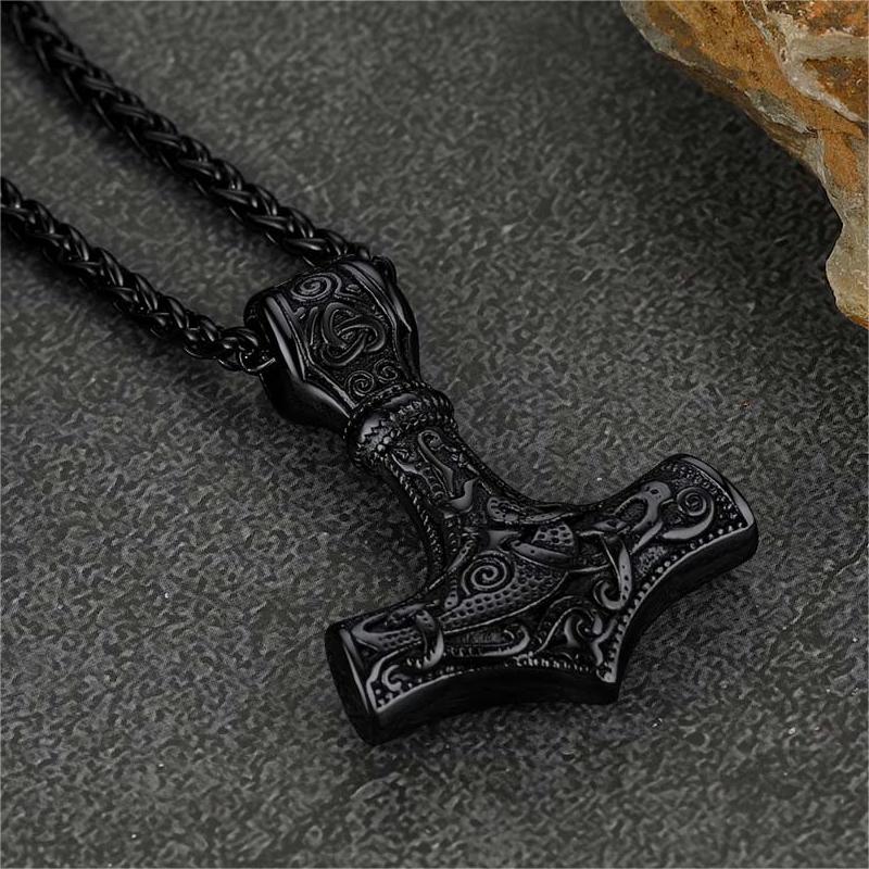 FaithHeart Viking Thor's Hammer Necklace Mjolnir Necklace for Men FaithHeart