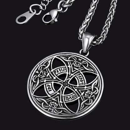 FaithHeart Viking Celtic Love Knot Necklace For Men With Rune FaithHeart