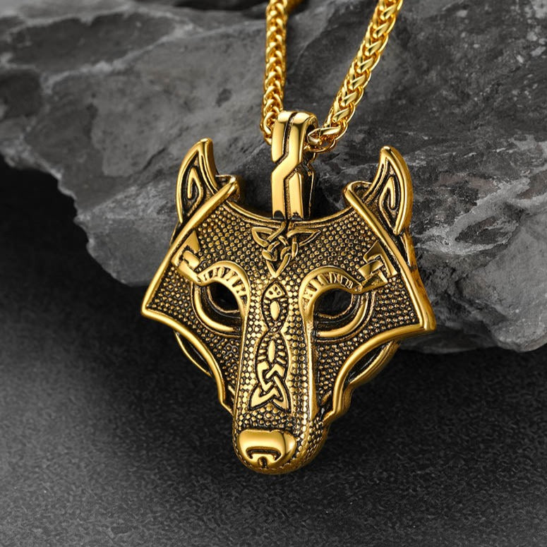 FaithHeart Viking Celtic Wolf Necklace For Men FaithHeart