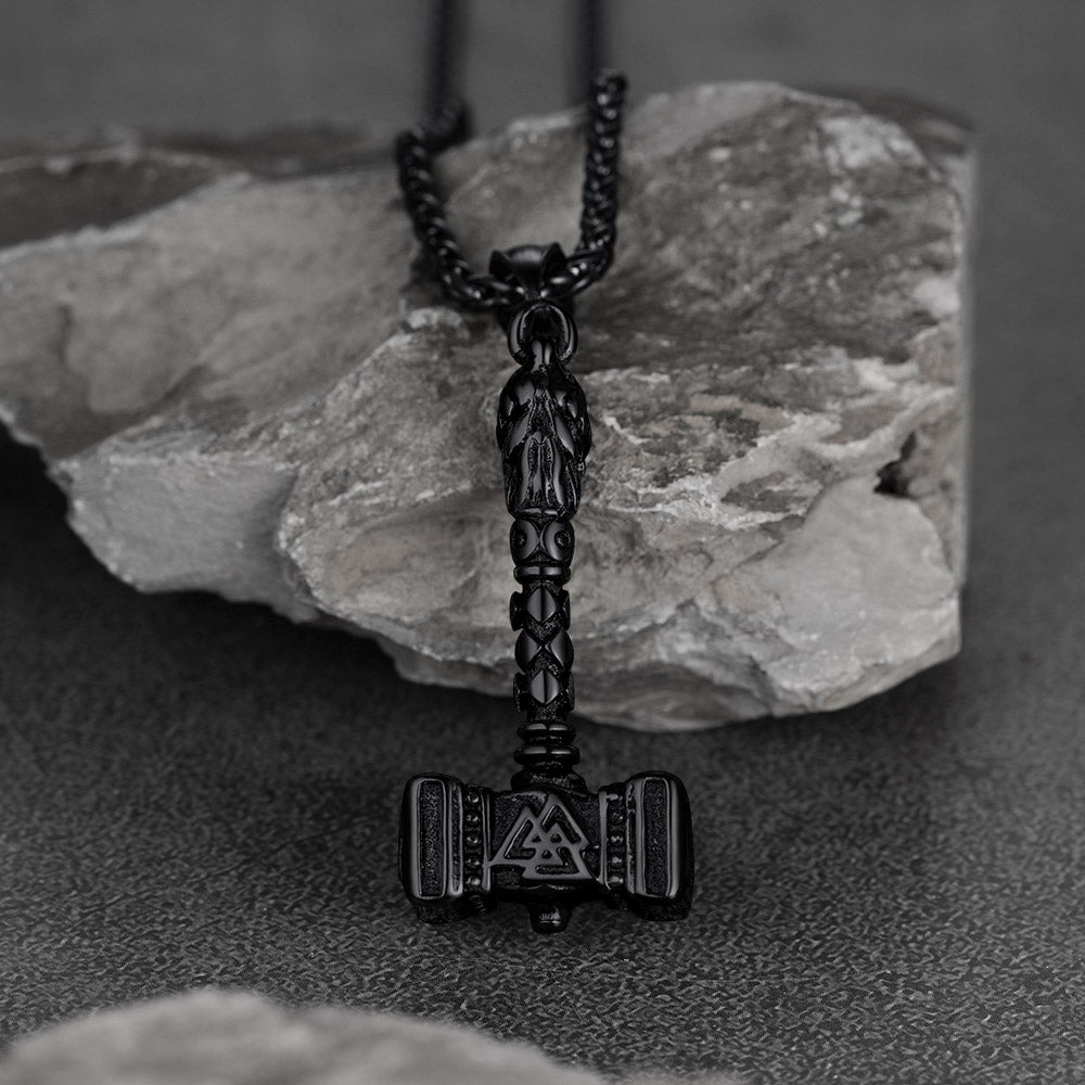 FaithHeart Thor's Hammer Necklace Mjolnir Charm For Men FaithHeart