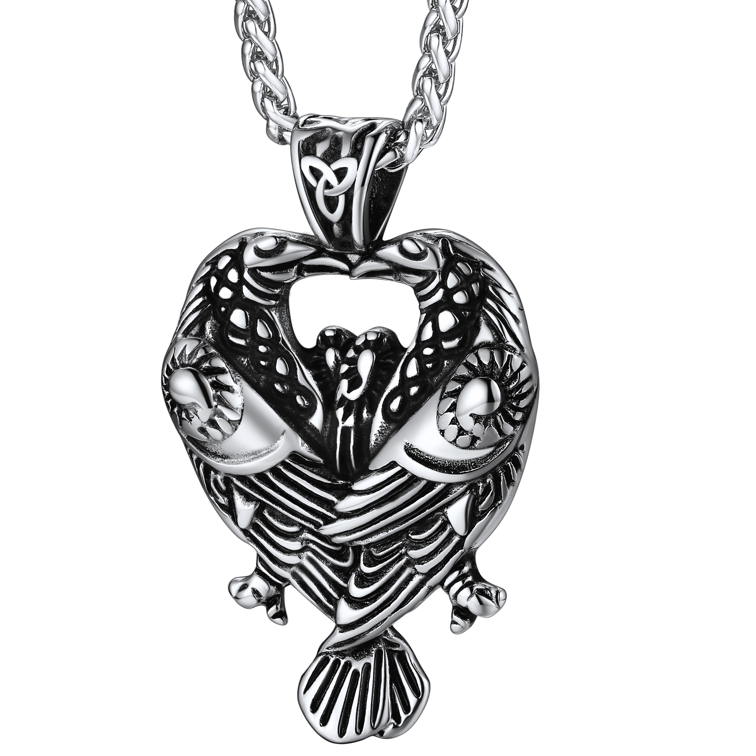 Viking Odins Ravens Necklace Huginn Muninn Pendant