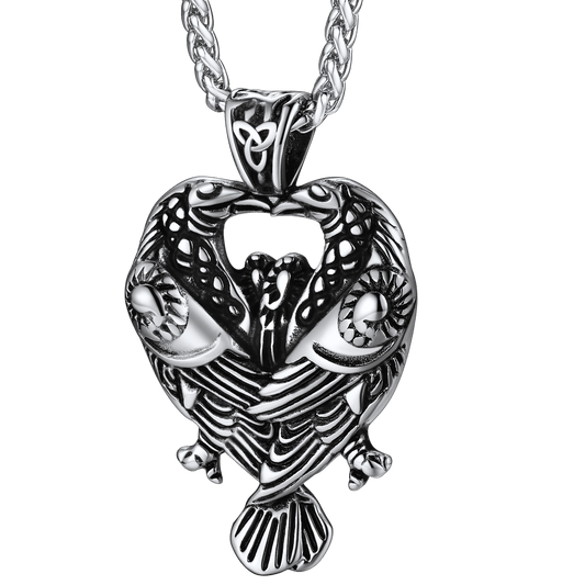 FaithHeart Viking Odin's Ravens Necklace Huginn and Muninn Pendant FaithHeart