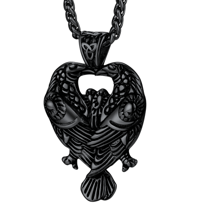 FaithHeart Viking Odin's Ravens Necklace Huginn and Muninn Pendant FaithHeart