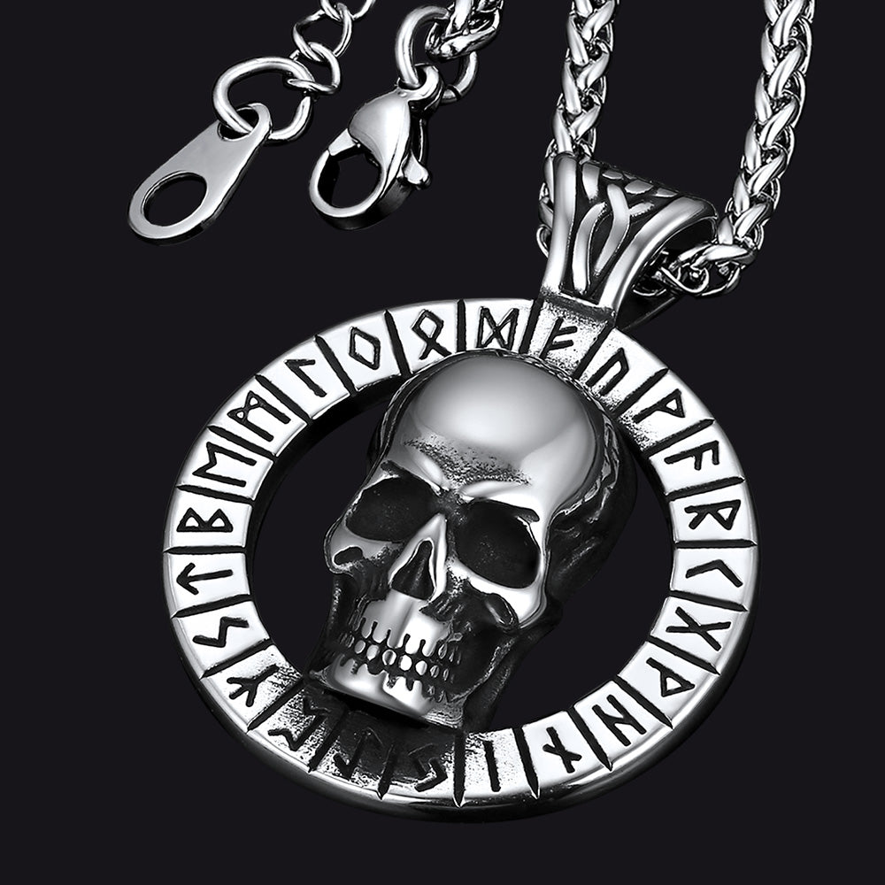Flash Sale Viking Runes Skull Necklace