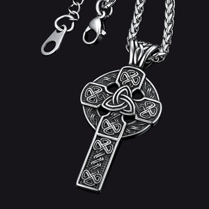 FaithHeart Irish Celtic Knot Cross Necklace For Men FaithHeart