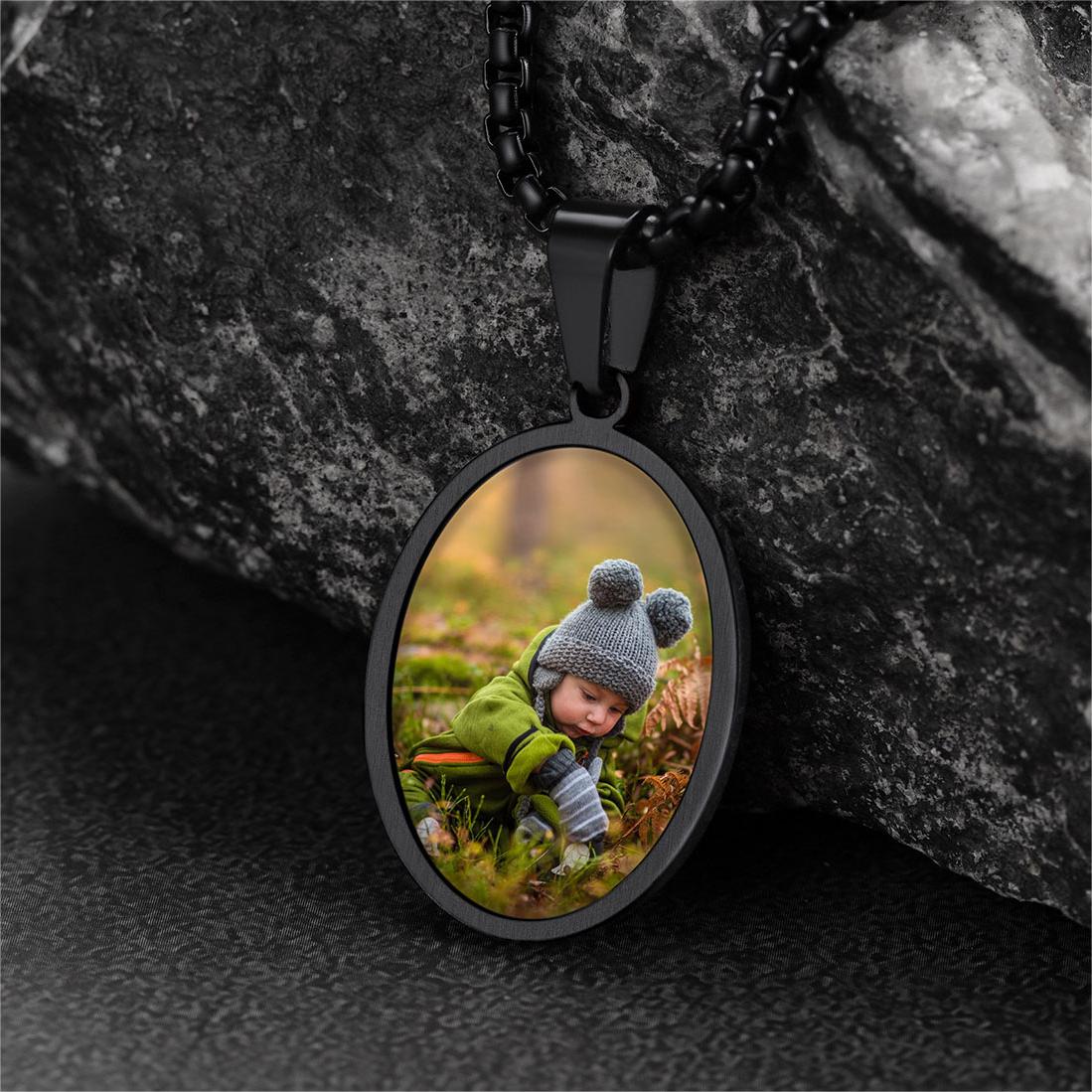 FaithHeart Personalized Saint Christopher Picture Necklace Photo Pendant FaithHeart